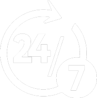 24 7 Badge White